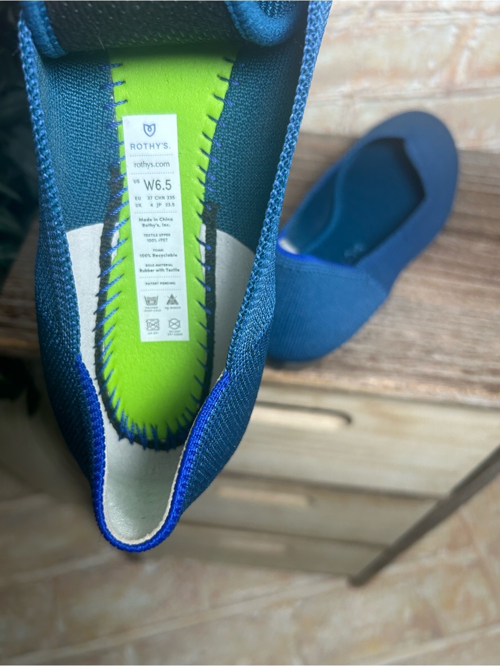 Rothy’s The Flat Blue Knit Ballet Flats Women’s 6.5 Washable - Picture 8 of 9